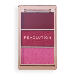 پالت سه تایی رژگونه کرمی و پودری و هایلایتر Blush Icon رولوشن رنگ My Cherry Truth